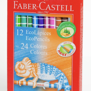 Lápices de Colores Bicolores Redondos Faber-Castell Ecolápices 2 en 1 / 12 piezas